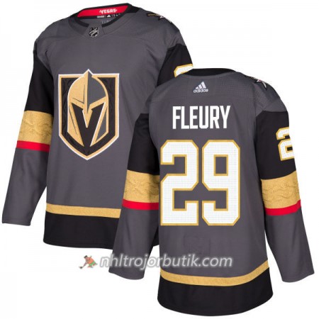 Män Ishockey Vegas Golden Knights Tröja Marc-Andre FLEURY 29 Adidas 2017-2018 Grå Authentic